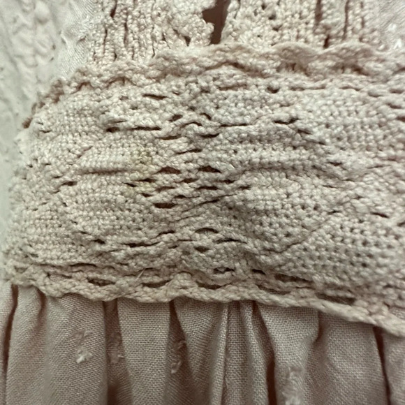 Sundance Spirit Lake Pin Tuck Pleated Relaxed Fit Blouse Lace Detail Size Large - Picture 4 of 5